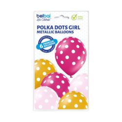 Balony 12" Polka Dots Girl 6 szt.