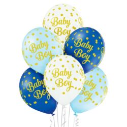 Balony 12" Baby Boy Dots 6szt.