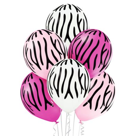 Balony 12" Zebra Stripes 6 szt.