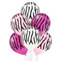 Balony 12" Zebra Stripes 6 szt.