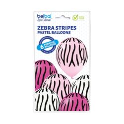 Balony 12" Zebra Stripes 6 szt.