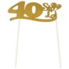 Złoty Topper na Tort na 40 URODZINY - 19cm