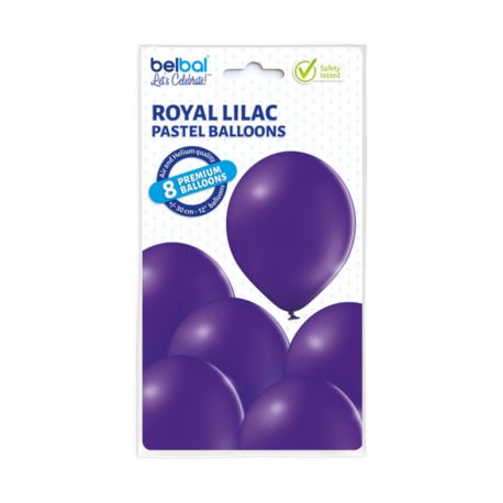 Balony 12" Royal Lilac Pastel Balloons 8szt.