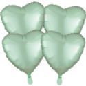 Balony foliowe serca Satin Luxe Mint Green 4szt.