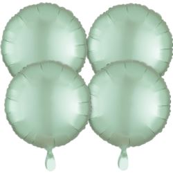 Balony foliowe okrągłe Satin Luxe Mint Green 4szt.