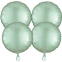 Balony foliowe okrągłe Satin Luxe Mint Green 4szt.