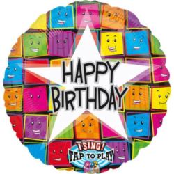 Balon, foliowy grający "Happr Birthday"
