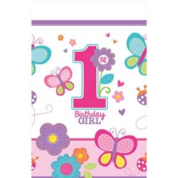Obrus foliowy 1 urodziny - dziewczynka