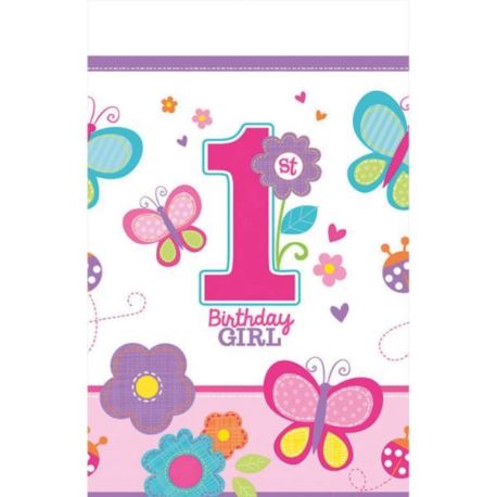 Obrus foliowy 1 urodziny - dziewczynka