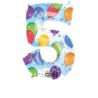Balon, foliowy Cyfra "5" multicolor 58x86 cm