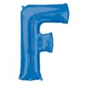 Balon foliowy Litera "F" niebieski, 53x81 cm