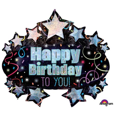 Balon foliowy Brilliant Birthday Party 78 x 71 cm
