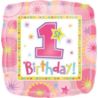 Balon, foliowy 1 urodziny - dziewczynka