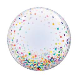 balony, balony na hel, dekoracje balonowe, balony Łódź, balony z nadrukiem, Balon foliowy 24" QL Deco Bubble, kolorowe grochy