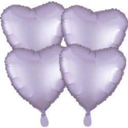 balony, balony na hel, dekoracje balonowe, balony Łódź, balony z nadrukiem, Balony foliowe serca Satin Luxe fioletowy 4szt.