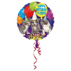 Balon, foliowy "Happy Birthday Miau"