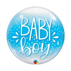 balony, balony na hel, dekoracje balonowe, balony Łódź, balony z nadrukiem, Balon foliowy 22" QL Bubble Poj. Baby Boy