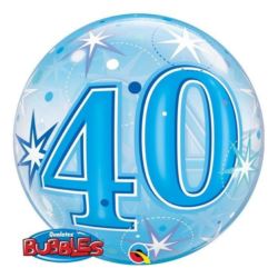 balony, balony na hel, dekoracje balonowe, balony Łódź, balony z nadrukiem, Balon foliowy 22" QL Bubble Poj. "40 gwiazdki nieb
