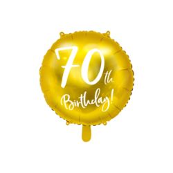 Balon foliowy 70th Birthday, złoty, 45cm