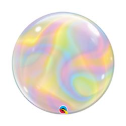 Balon foliowy 22" QL Bubble Iridescent Swirls