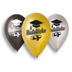 Balony Premium Hel Studniówka, metaliczne, 13 cali