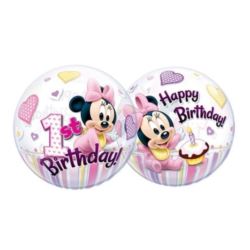 balony, balony na hel, dekoracje balonowe, balony Łódź, balony z nadrukiem, Balon, foliowy 22" QL Bubble Poj. Minnie Mouse "1"