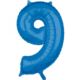 Balon foliowy Cyfra "9" Niebieska 66cm