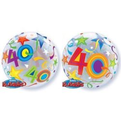 Balon, foliowy 22" QL Bubble Poj."40 Urodziny"