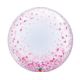 Balon foliowy 24" QL Bubble, różowe grochy