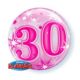 balony, balony na hel, dekoracje balonowe, balony Łódź, balony z nadrukiem Balon foliowy 22" QL Bubble Poj. "30 gwiazdki róż