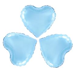 Balon foliowy serce jasnoniebieskie 9cali 3szt