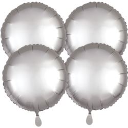Balony foliowe okrągłe Satin Luxe Platinum 4szt.
