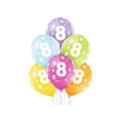Balony 12" 8th  Birthday  6 szt.