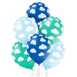 balony, balony na hel, dekoracje balonowe, balony Łódź, balony z nadrukiem, Balony Fluffy Cloudds Boy 6 szt.