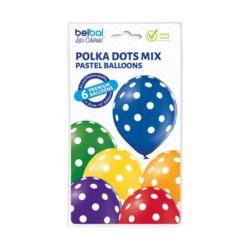 Balony 12" Polka Dots Mix 6 szt.