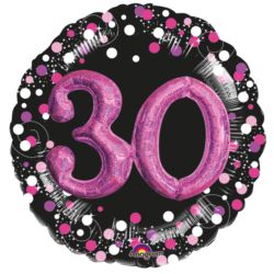 balony, balony na hel, dekoracje balonowe, balony Łódź, balony z nadrukiem, Balon, foliowy "Uroczysto 30" - efekt 3D, 81 cm