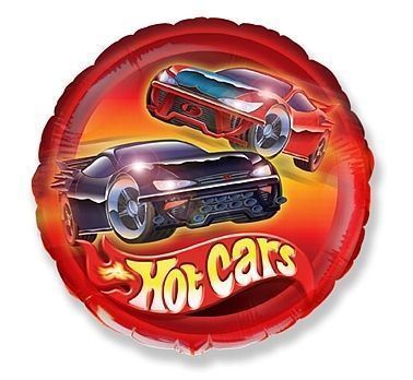Balon, foliowy 18" FX - "Samochody Hot Cars"(okrąg