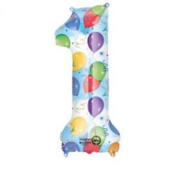 Balon, foliowy Cyfra "1" multicolor 33x86 cm