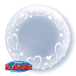 Balon foliowy 24" QL Bubble Deco "Stylizowane serc