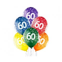 Balony 12" 60th Birthday, 6 szt.