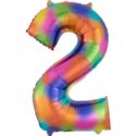 Balon foliowy cyfra "2" - Rainbow Splash