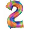 Balon foliowy cyfra "2" - Rainbow Splash