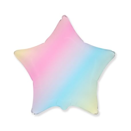 Balon foliowy 18 cali FX - Gwiazda (pastel tęczowy