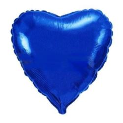 balony, balony na hel, dekoracje balonowe, balony Łódź, balony z nadrukiem, Balon, foliowy 18" FX - "Serce" niebieskie