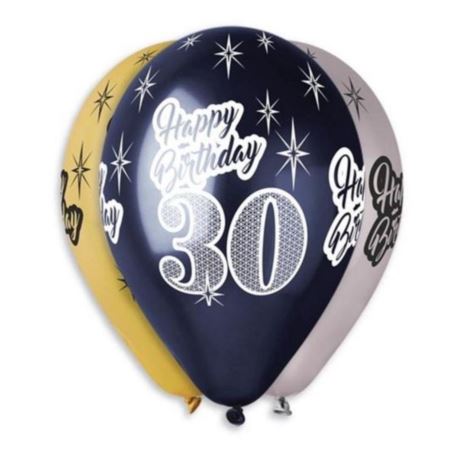 Balony Premium "Happy Birthday 30",metaliczne 12"