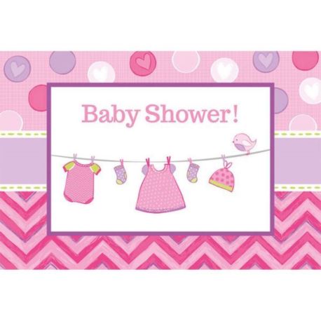 Zaproszenie z kopertami Baby Shower - dziewczynka