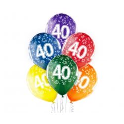 Balony 12" 40th Birthday , 6 szt.