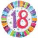 Balon, foliowy 18" CIR "18-te urodziny" multicolor
