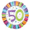 Balon, foliowy 18" CIR 50-te urodziny multicolor
