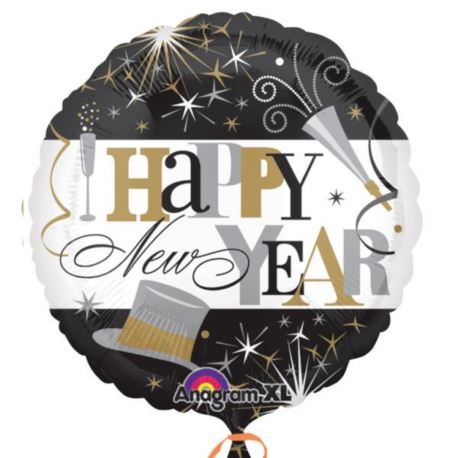 Balon, foliowy 18" CIR "Happy New Year"